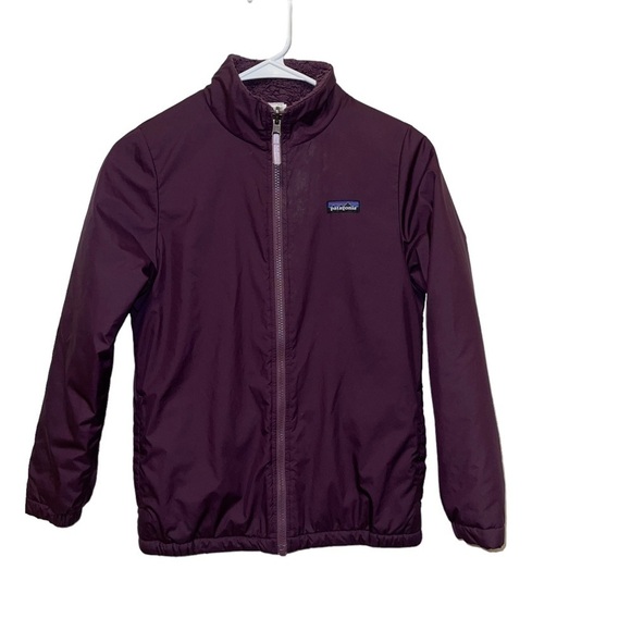 Patagonia Kids Reversible Sherpa Zip Up Jacket Size L - Picture 1 of 9
